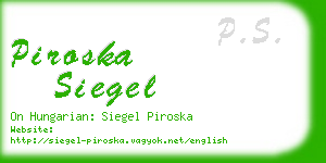 piroska siegel business card